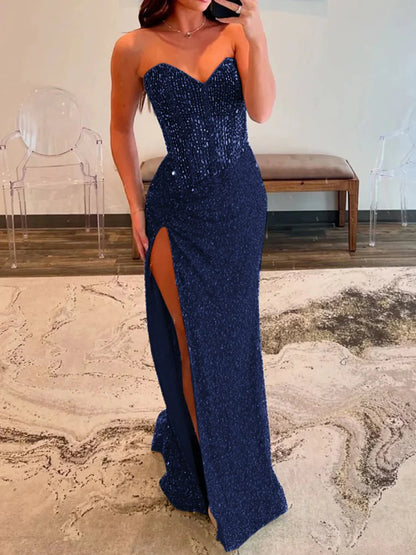 Sweetheart Sequins Mermaid Prom Dress With Beading ED01949