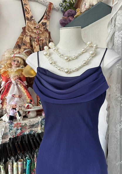 Robe de soirée longue en mousseline de soie, élégante, dégradée, violet nuit, style sirène, bretelles spaghetti, dos nu, ED01974