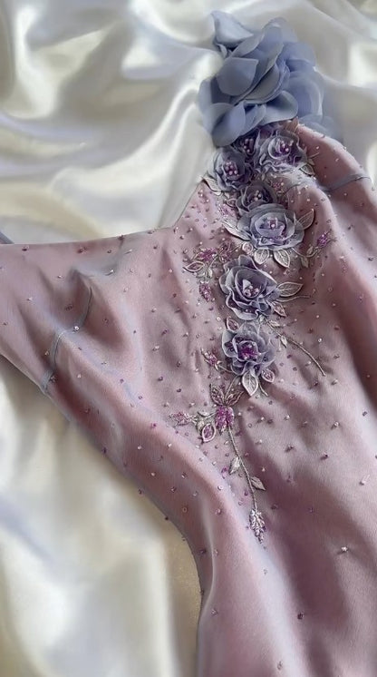 Vintage Lila Spaghettiträger Etuikleid Funkelnde Perlen Chiffon Kurze Ballkleider Applique Partykleider ED01991