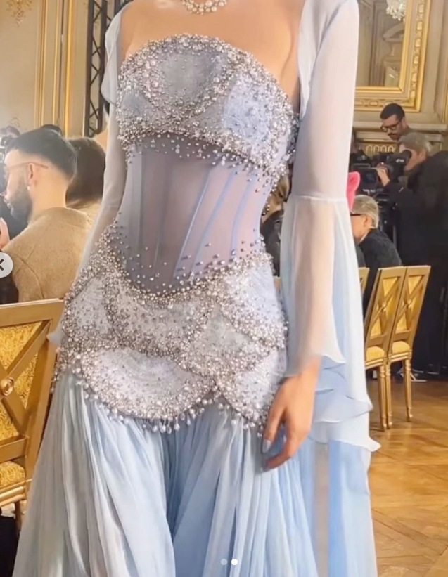 Glam Purple Tulle Square Neck Long Prom Dresses 