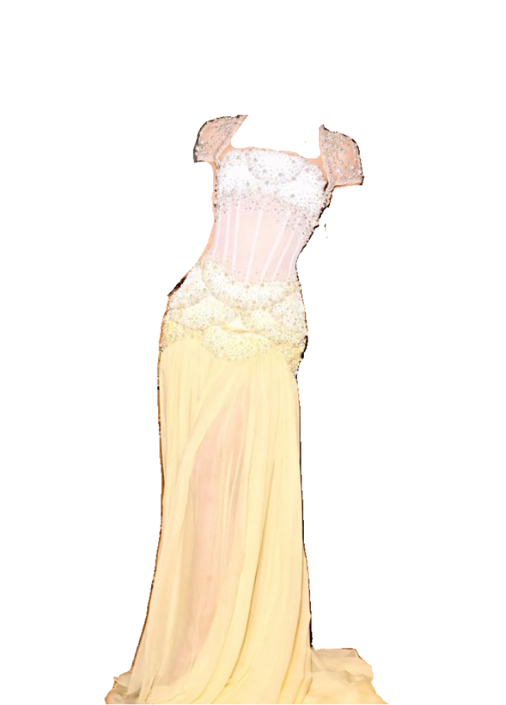 Glam Yellow Tulle Square Neck Long Prom Dresses 