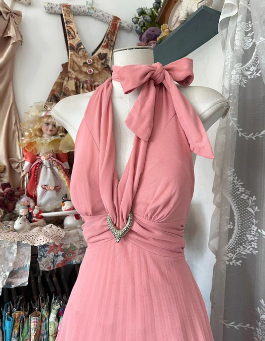 Sweet V-neck Pink A-Line Party Dresses Backless Cocktail Party Dress ED02092