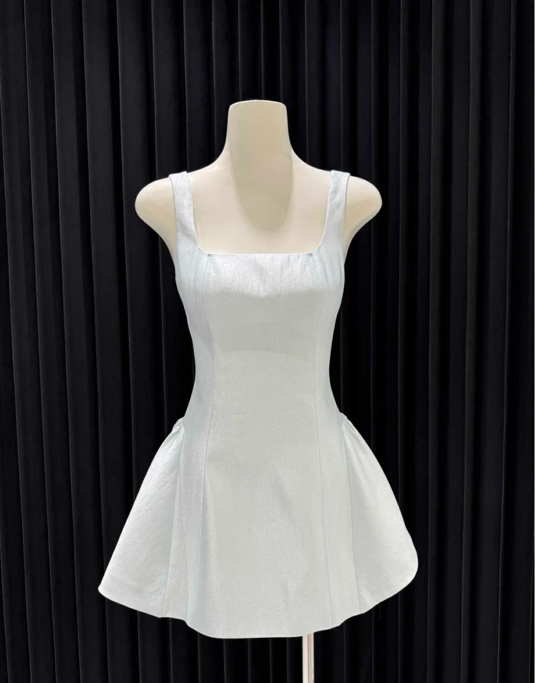 Robe d'anniversaire courte à col carré et dos nu avec nœud, robe de bal élégante et élégante, ED02115
