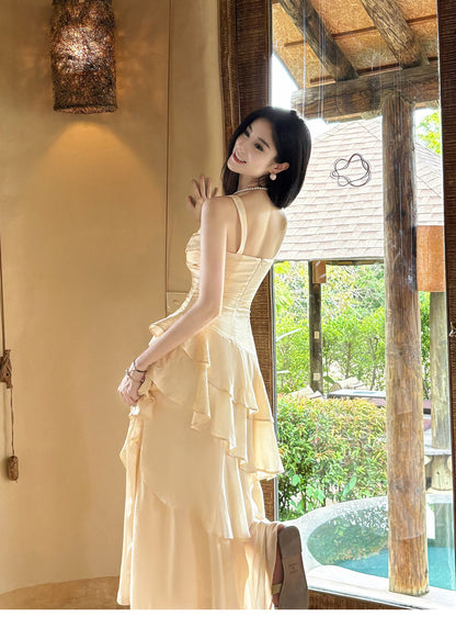 Modische Spaghettiträger-Outfits zum 16. Geburtstag, Chiffon, A-Linie, kurze Ballkleider, süßes Heimkehrkleid, ED02214