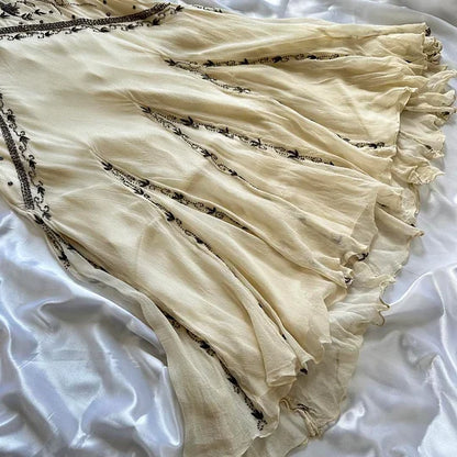 Vintage Beaded Chiffon Sheath Prom Dresses Backless Evening Dresses ED02267