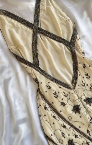 Vintage Beaded Chiffon Sheath Prom Dresses Backless Evening Dresses ED02267