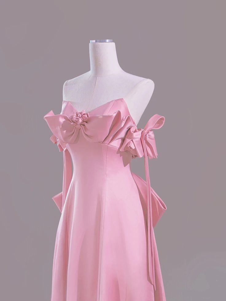Magnifique robe de mariée rose coupe trapèze, épaules dénudées, traîne en satin, robe de soirée formelle ED02383