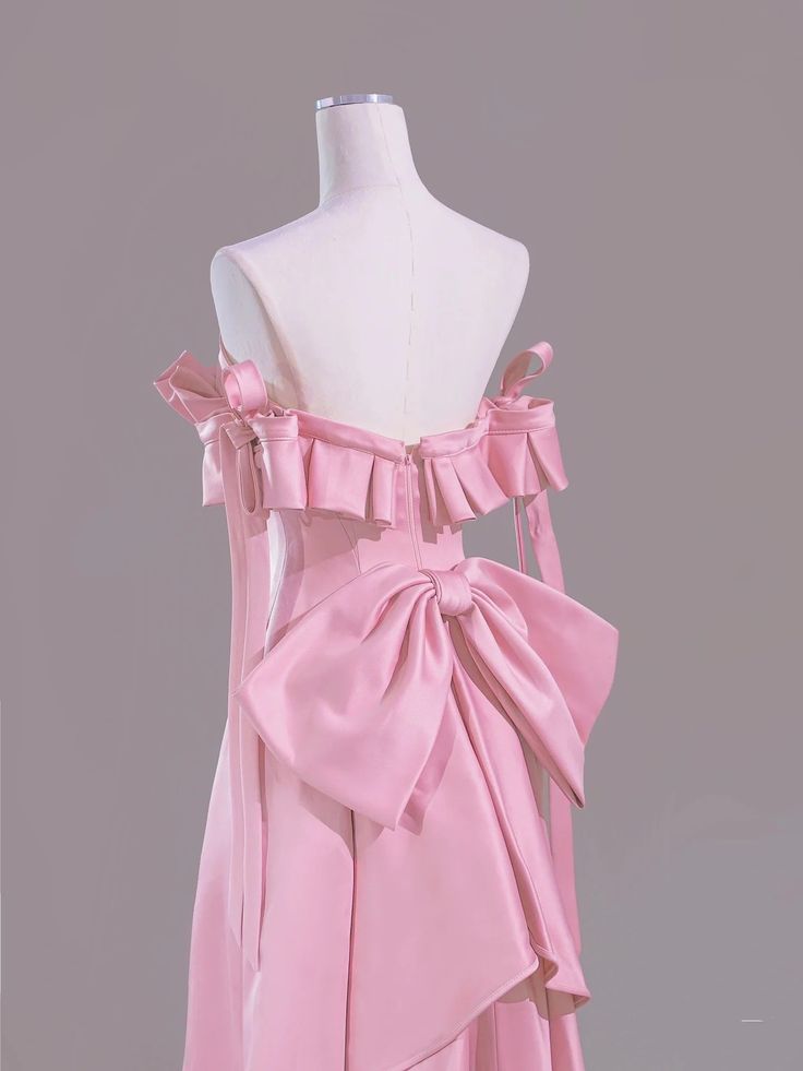 Magnifique robe de mariée rose coupe trapèze, épaules dénudées, traîne en satin, robe de soirée formelle ED02383