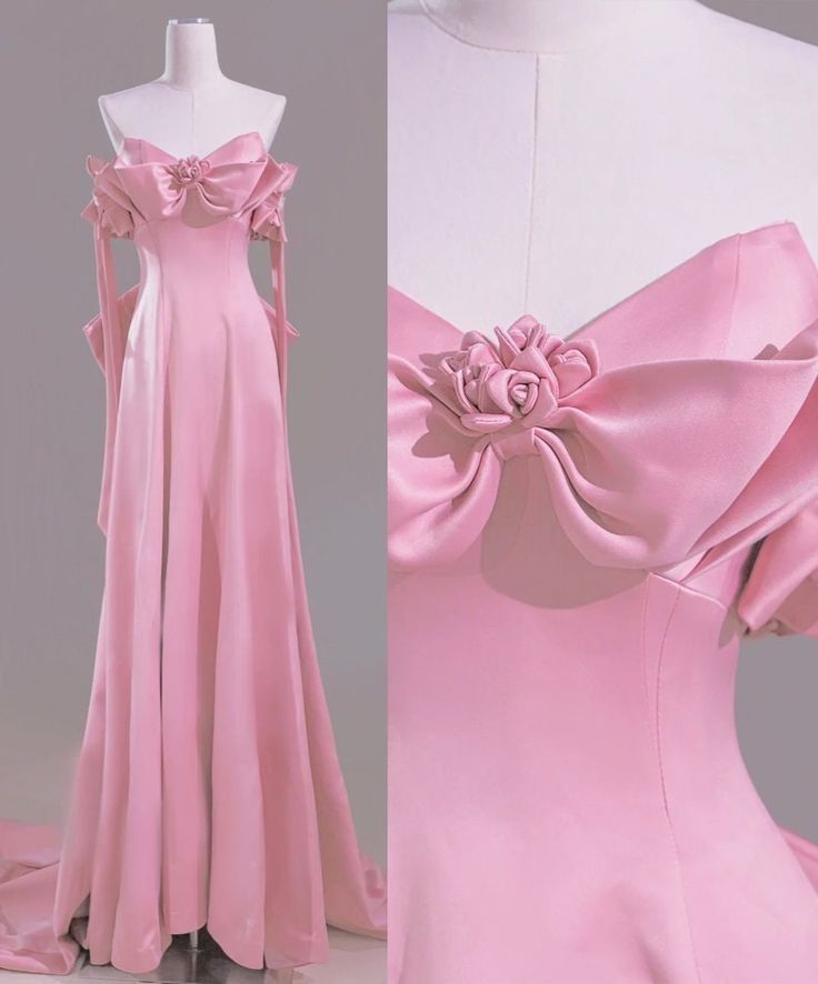 Magnifique robe de mariée rose coupe trapèze, épaules dénudées, traîne en satin, robe de soirée formelle ED02383