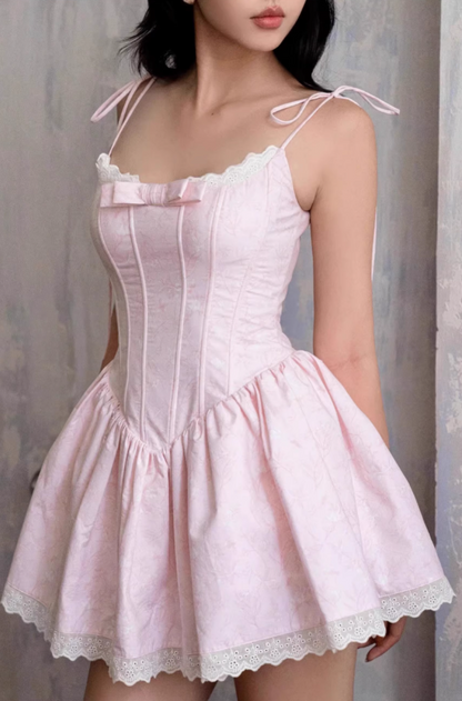 Süßes rosa Spaghettiträger A-Linie Satin Kurzes Ballkleid Homecoming Kleid ED02407