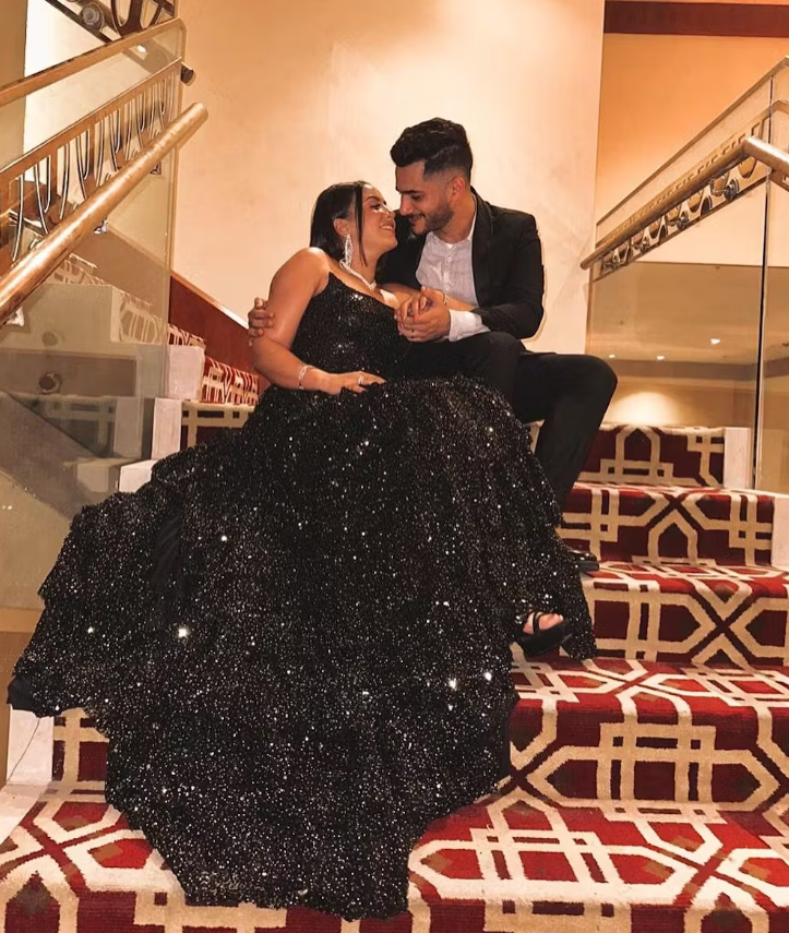 Shiny Black Strapless A-Line Sequin Slit Long Prom Dresses Formal Evening Gowns ED02486