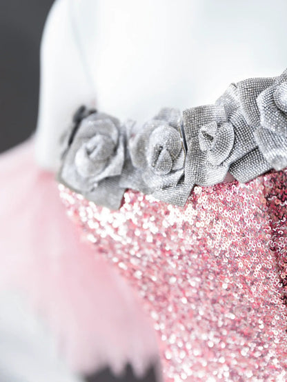 Gorgeous Pink Strapless Mermaid Sequin Long Prom Dresses Formal Evening Gowns ED02518