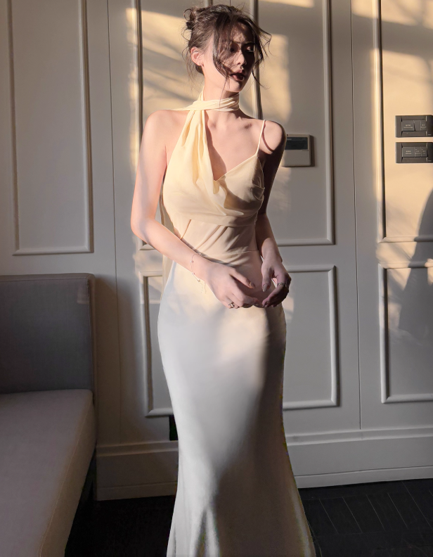 Elegant Asymmetric Neck Chiffon Bodycon Party Dress Short Prom Dresses ED02523