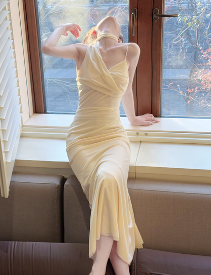 Elegantes, asymmetrisches Chiffon-Bodycon-Partykleid, kurzes Ballkleid ED02523