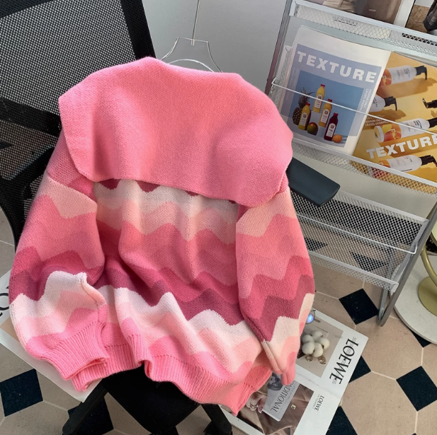 Süßer Erdbeerbär-Puppenkragen-Langarmpullover ED0253
