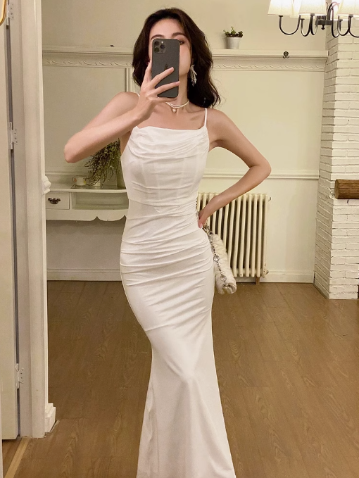 Robe de soirée à bretelles en queue de poisson ED0261