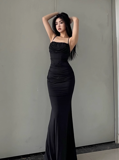 Robe de soirée à bretelles en queue de poisson ED0261
