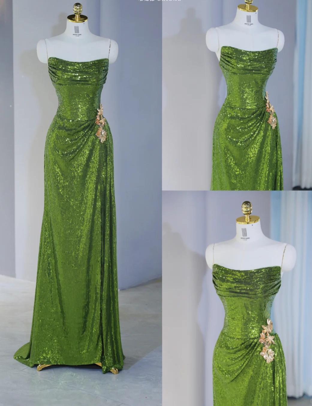 Superbe robe de soirée longue en satin fuchsia, style sirène, sans bretelles, ED02613
