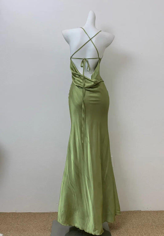 Superbe robe de soirée longue en satin fuchsia, style sirène, sans bretelles, ED02613