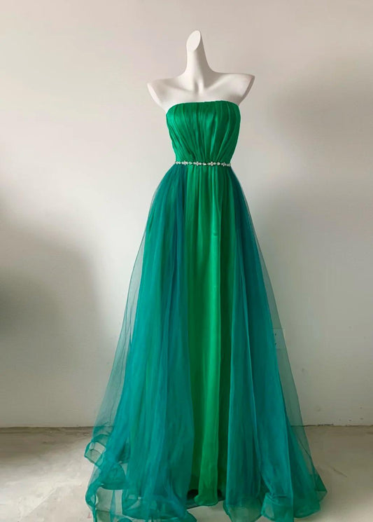 Superbe robe de soirée longue en satin fuchsia, style sirène, sans bretelles, ED02613