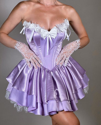 Superbe robe de soirée longue en satin fuchsia, style sirène, sans bretelles, ED02613