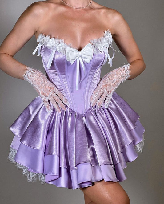 Superbe robe de soirée longue en satin fuchsia, style sirène, sans bretelles, ED02613