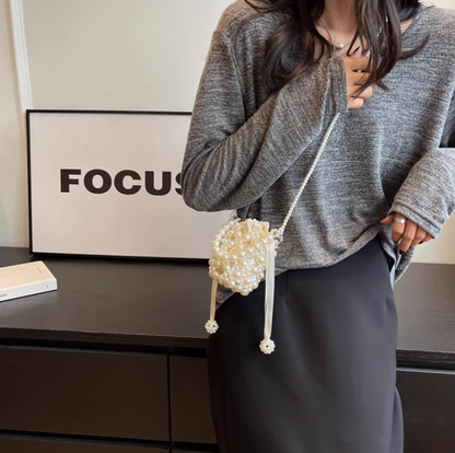 Pearl Chain Mini Crossbody Bag ED0268