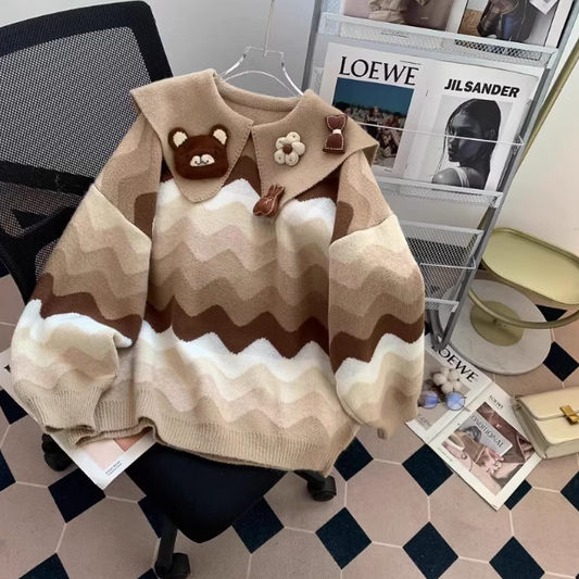 Cute and sweet bear long sleeve sweater ED0273