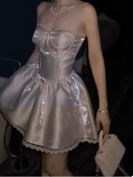 Superbe robe de soirée longue en satin fuchsia, style sirène, sans bretelles, ED02613
