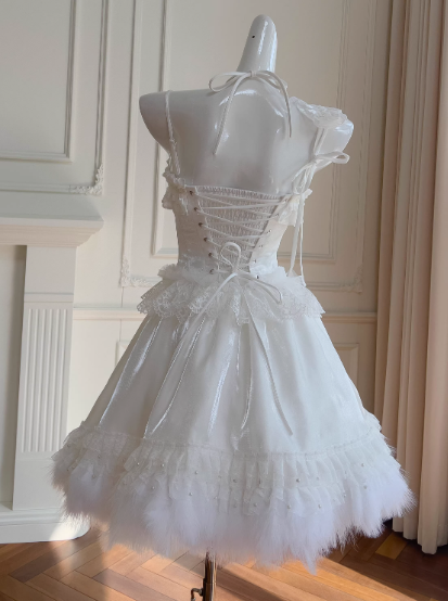Sweet White Spaghetti Straps A-Line Tulle Lace Short Prom Dresses Homecoming Dresses with Beading ED02743