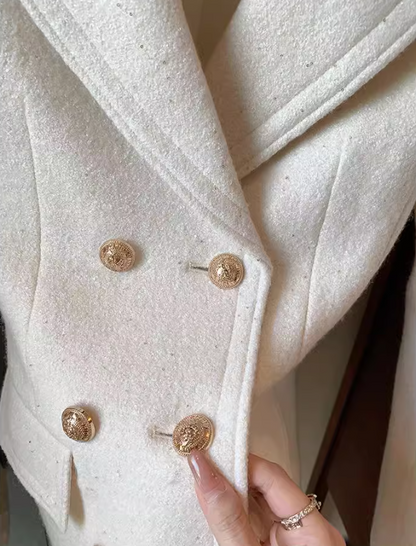 Weißer Anzugrock aus dicker Wolle im Chanel-Stil ED0274