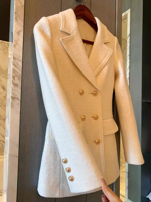 Weißer Anzugrock aus dicker Wolle im Chanel-Stil ED0274