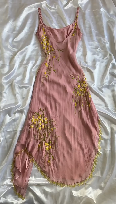 Stunning Pink Spaghetti Straps A-Line Chiffon Beaded Short Prom Dresses Homecoming Dresses with Appliques ED02789