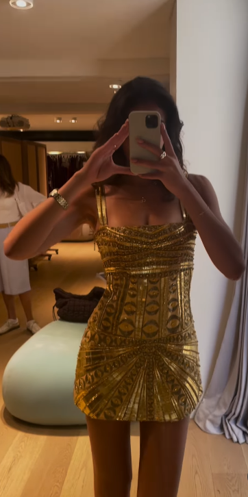 Gorgeous Gold Spaghetti Straps Bodycon Beaded Short Prom Dresses Homecoming Dresses ED02797
