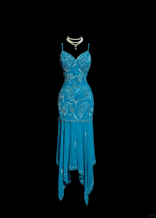 Superbe robe de soirée longue en satin fuchsia, style sirène, sans bretelles, ED02613