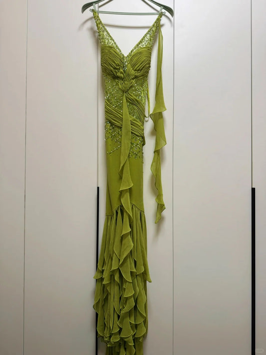Wunderschönes dunkelolivgrünes herzförmiger Ausschnitt A-Linie Satin Tüll Kurzes Ballkleid Homecoming-Kleid ED02575