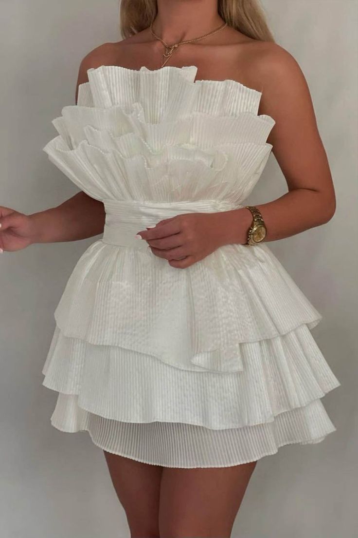White Strapless A-Line Short Stunning Prom Dress Fashion Homecoming Dr