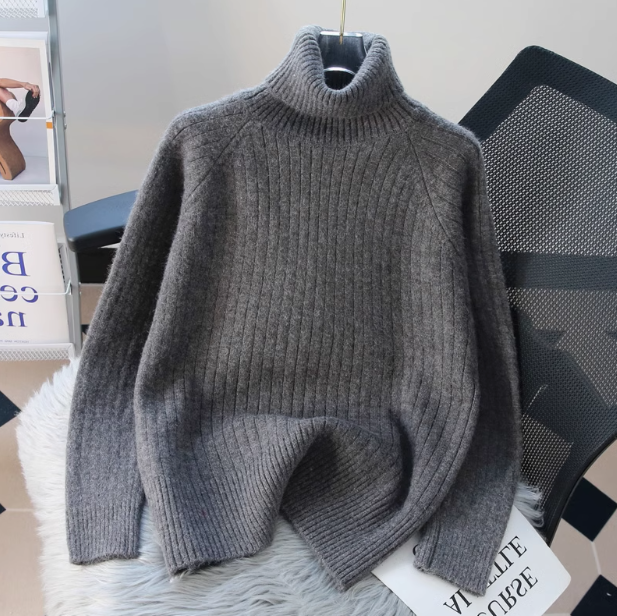 White high collar thick sweater ED0296