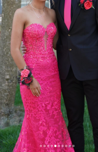 Superbe robe de soirée longue en satin fuchsia, style sirène, sans bretelles, ED02613