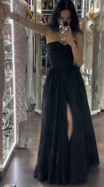 Superbe robe de soirée longue en satin fuchsia, style sirène, sans bretelles, ED02613