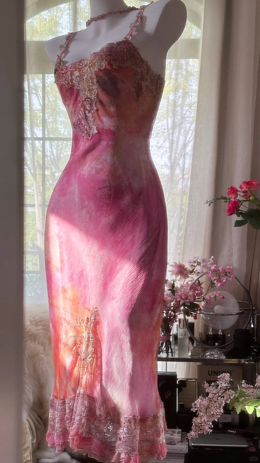 Superbe robe de soirée longue en satin fuchsia, style sirène, sans bretelles, ED02613