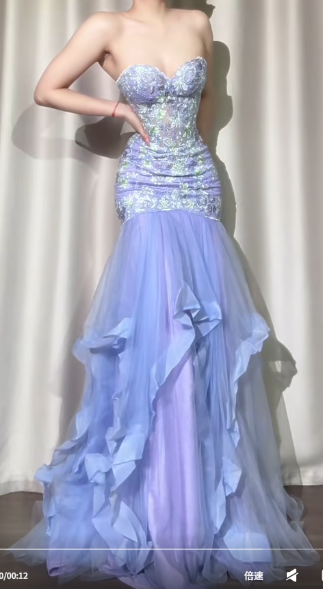 Superbe robe de soirée longue en satin fuchsia, style sirène, sans bretelles, ED02613