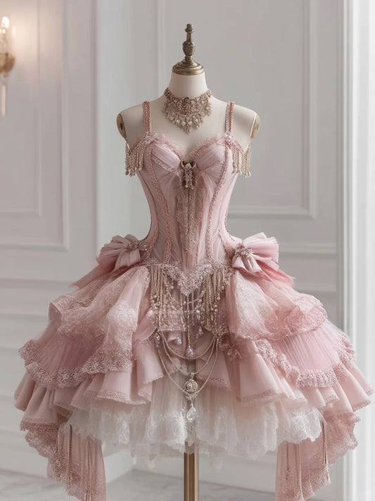 Superbe robe de soirée longue en satin fuchsia, style sirène, sans bretelles, ED02613