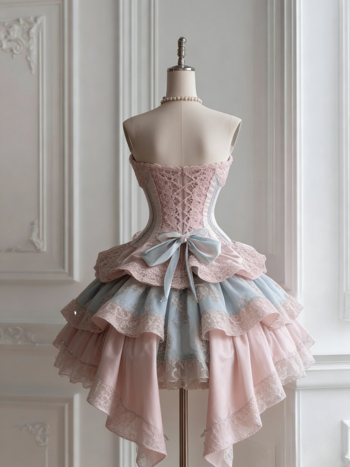 Fairytale Pink Sweetheart Neck A-Line Tulle Lace Lolita Prom Dresses Sweet Homecoming Dress ED03139