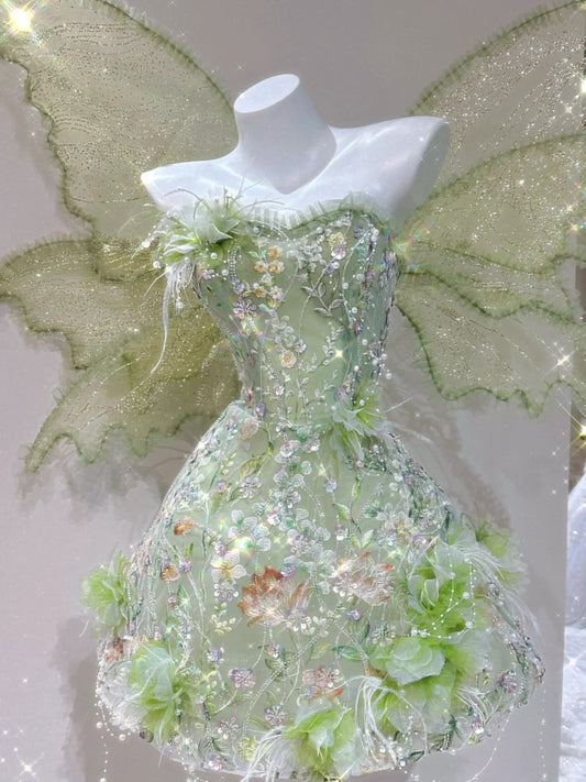 Wunderschönes dunkelolivgrünes herzförmiger Ausschnitt A-Linie Satin Tüll Kurzes Ballkleid Homecoming-Kleid ED02575