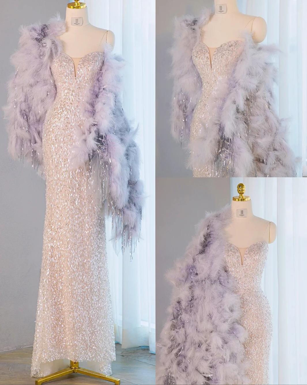 Elegant Silver Sweetheart Mermaid Sequins Long Prom Dresses Formal Evening Gowns ED03191
