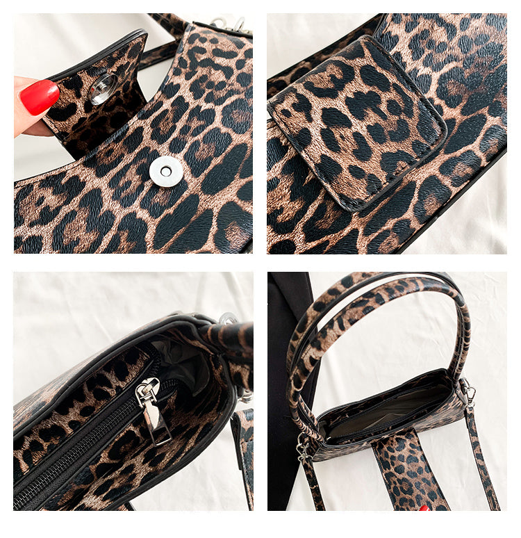 Niche leopard print shoulder armpit bag crossbody bag ED0322