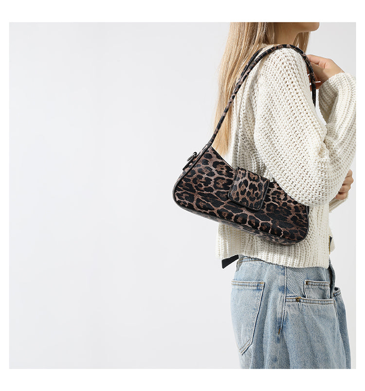Niche leopard print shoulder armpit bag crossbody bag ED0322