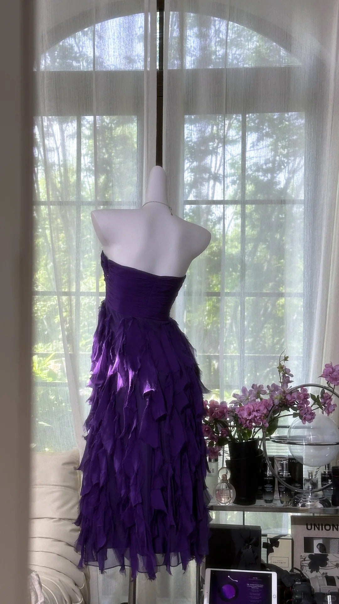 Glamour Purple Sweetheart Neck Sheath Chiffon Short Prom Dresses Sweet Birthday Party Dress ED03246