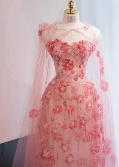 Superbe robe de soirée longue en satin fuchsia, style sirène, sans bretelles, ED02613
